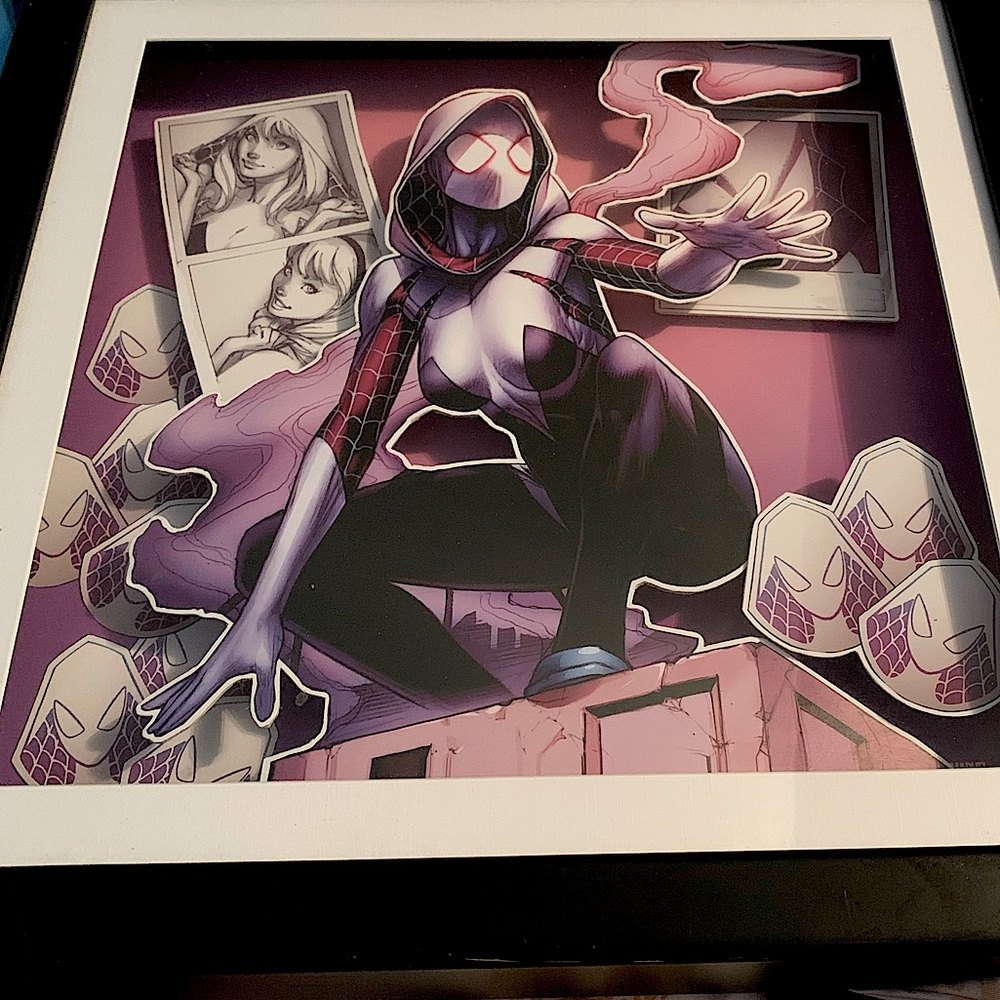 Glass Ghost spider wall art